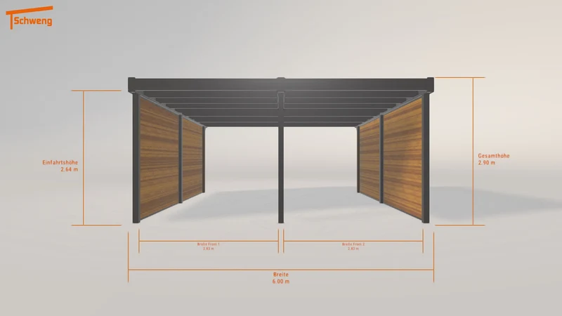 #DE Schweng Flachdachcarport C600 (ID mj34q8)