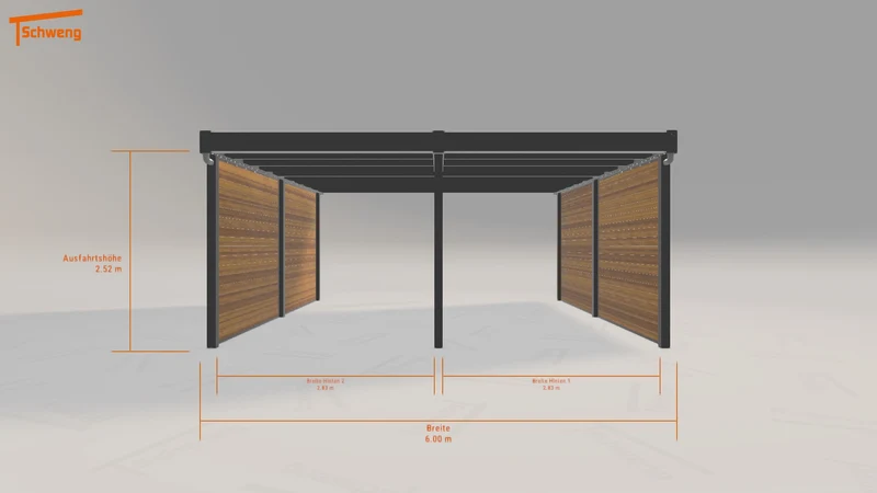 #DE Schweng Flachdachcarport C600 (ID mj34q8)