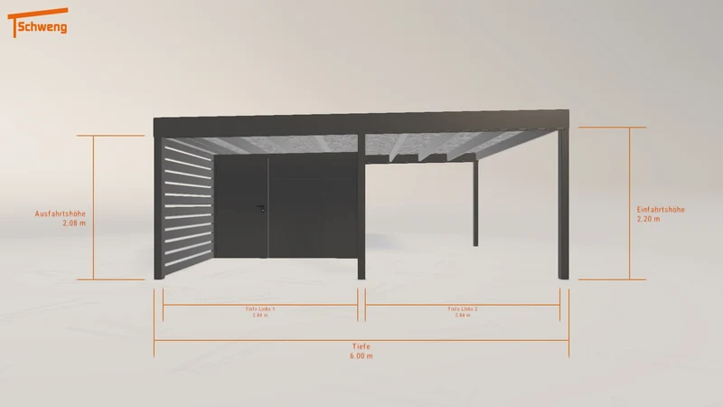 #DE Schweng Flachdachcarport C600 (ID jj37xp)