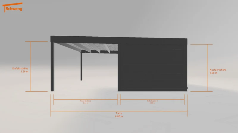 #DE Schweng Flachdachcarport C600 (ID jj37xp)