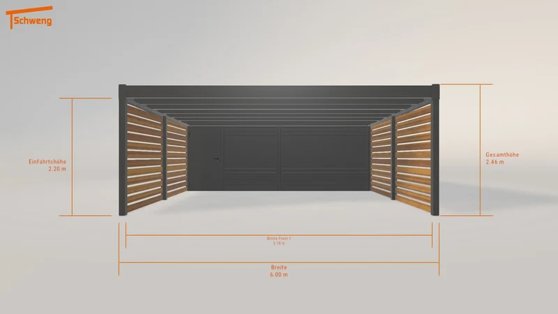 #DE Schweng Flachdachcarport C600+ (ID zb4q94)