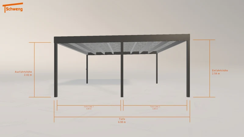 #DE Schweng Flachdachcarport C600+ (ID 5mgqqr)