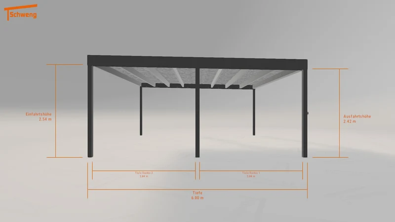#DE Schweng Flachdachcarport C600+ (ID 5mgqqr)