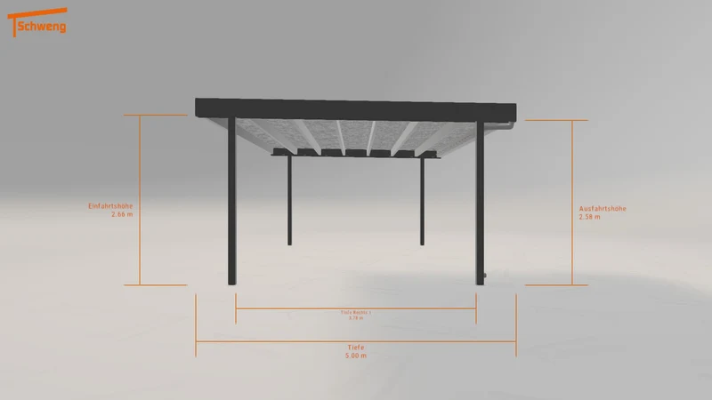 #DE Schweng Flachdachcarport C600+ (ID 85y4k2)
