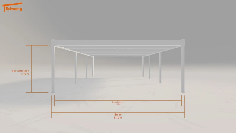 #AT Schweng Flachdachcarport C600+ (ID 2qgd47)