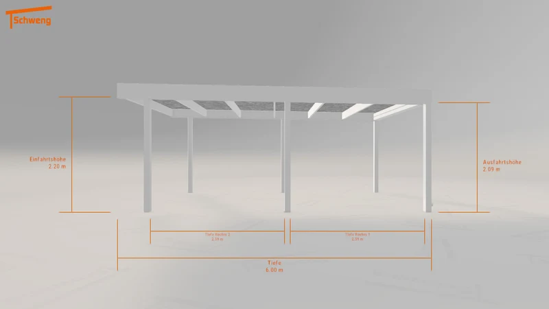 #DE Schweng Flachdachcarport C600 (ID qd3p2p) #MTG