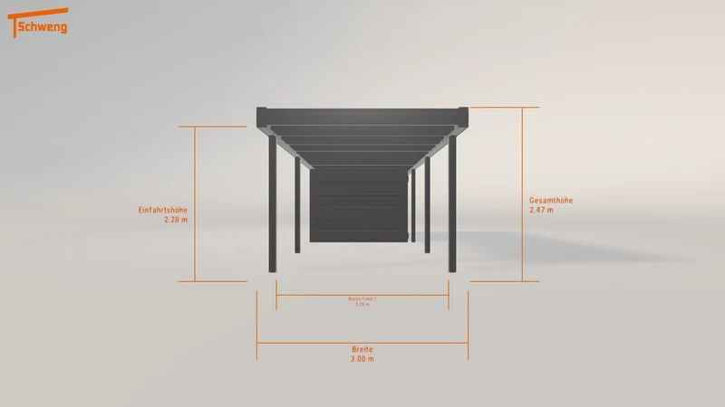 #DE Schweng Flachdachcarport C600 (ID v4dqrx)