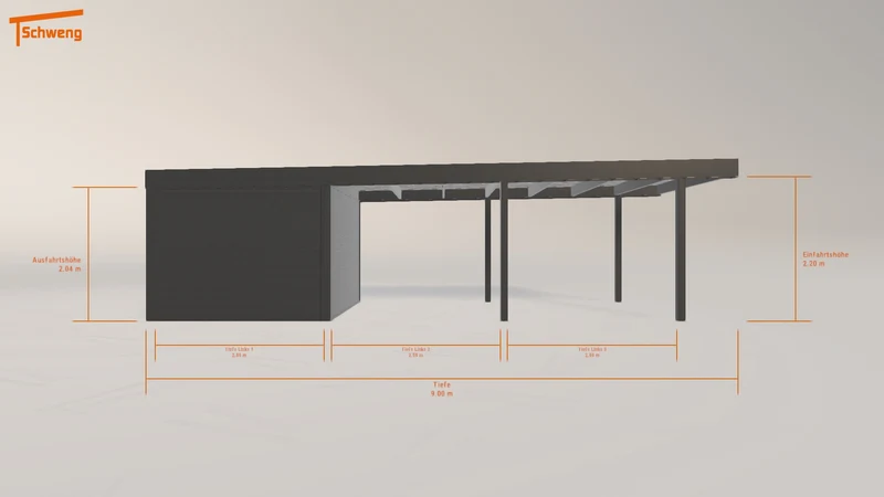 #DE Schweng Flachdachcarport C600 (ID v4dqrx)