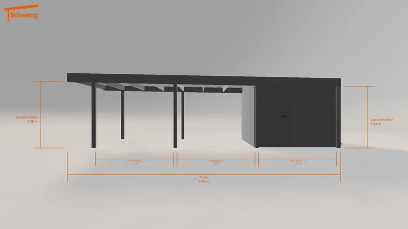 #DE Schweng Flachdachcarport C600 (ID v4dqrx)