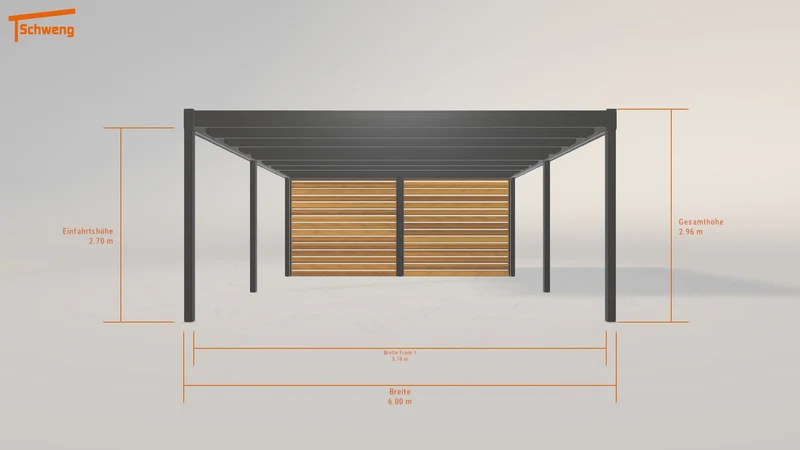 #DE Schweng Flachdachcarport C600 (ID 2qkmxr)