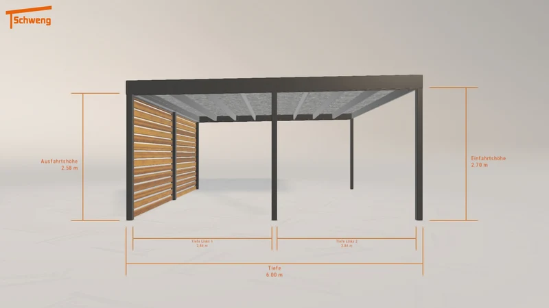 #DE Schweng Flachdachcarport C600 (ID 2qkmxr)