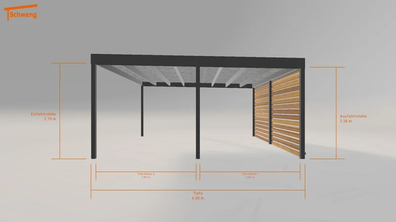 #DE Schweng Flachdachcarport C600 (ID 2qkmxr)