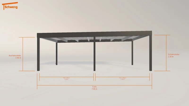 #DE Schweng Flachdachcarport C600 (ID 85y43r)