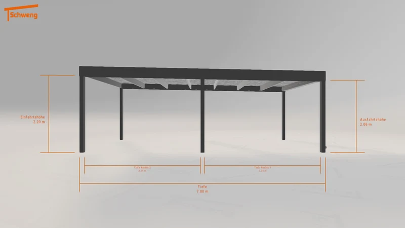 #DE Schweng Flachdachcarport C600 (ID 85y43r)