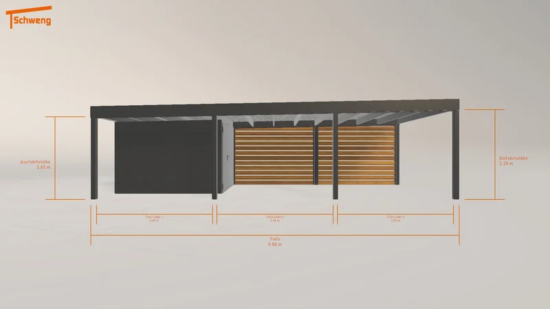 #DE Schweng Flachdachcarport C600 (ID 5mdyvv)