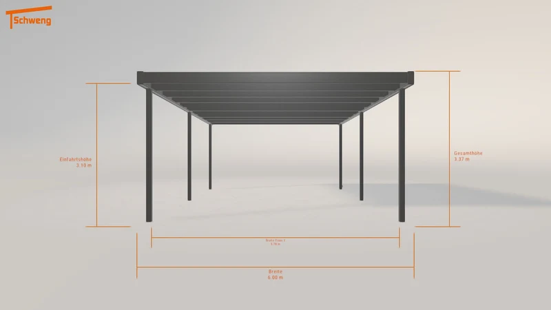 #DE Schweng Flachdachcarport C600 (ID 9w5qvq)