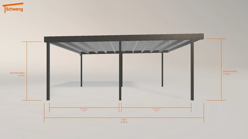 #DE Schweng Flachdachcarport C600 (ID 9w5qvq)