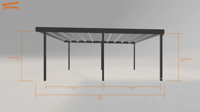 #DE Schweng Flachdachcarport C600 (ID 9w5qvq)