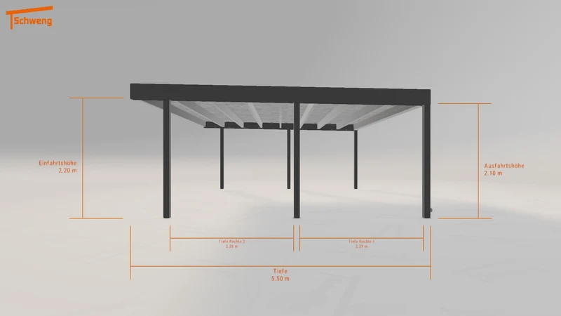 #DE Schweng Flachdachcarport C600+ (ID qdnzn4) #MTG