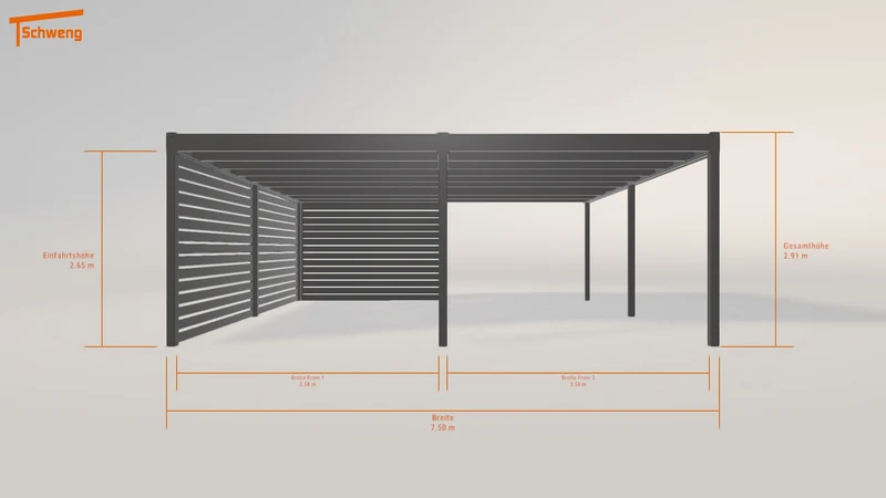 #DE Schweng Flachdachcarport C600+ (ID 33kbyy)