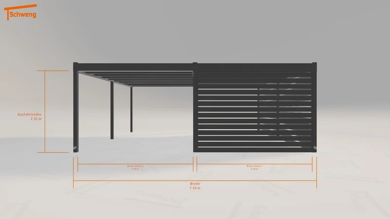 #DE Schweng Flachdachcarport C600+ (ID 33kbyy)