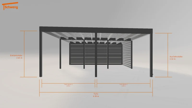 #DE Schweng Flachdachcarport C600+ (ID 33kbyy)