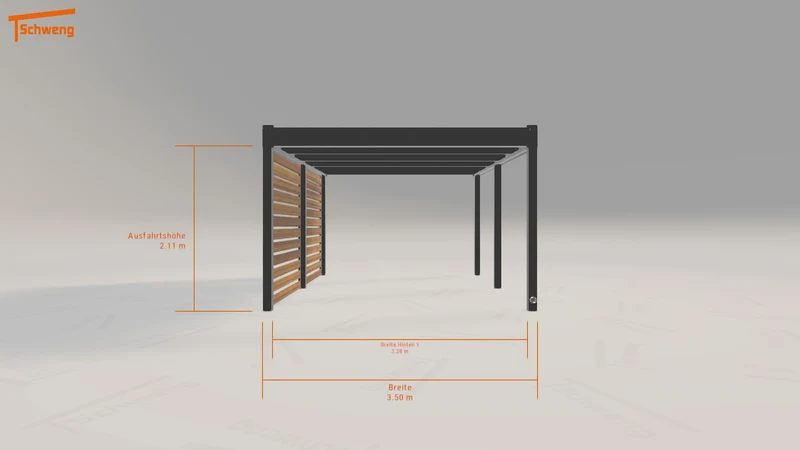 #DE Schweng Flachdachcarport C600 (ID 42kp5y)