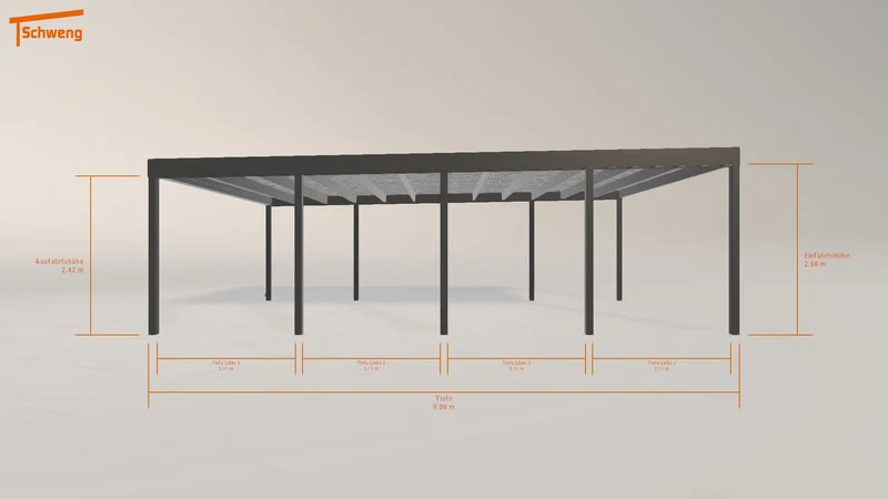 #DE Schweng Flachdachcarport C600 (ID v4pn2y)