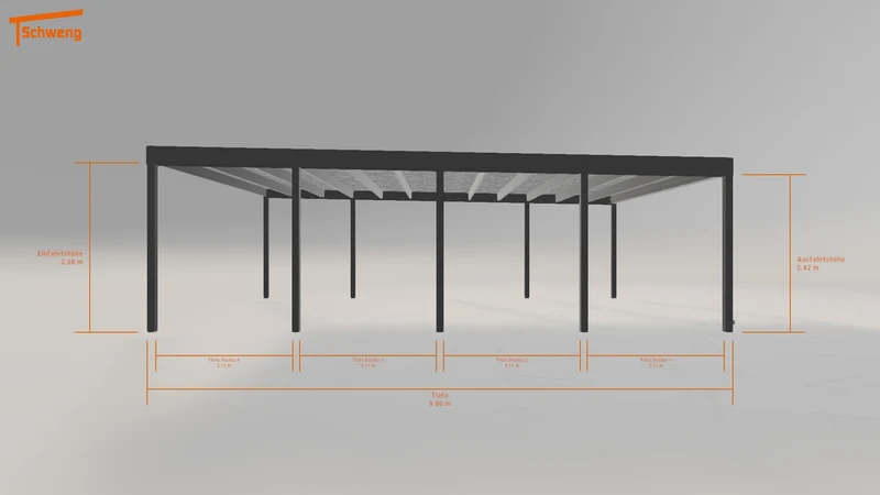 #DE Schweng Flachdachcarport C600 (ID v4pn2y)