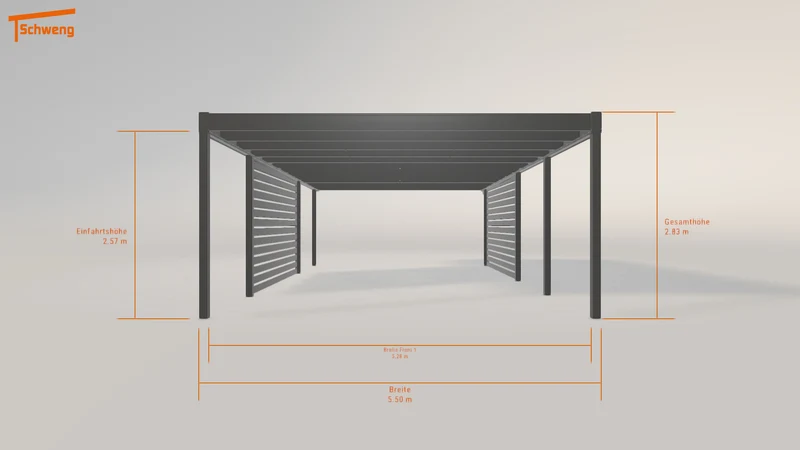 #DE Schweng Flachdachcarport C600 (ID 9w5zj9)