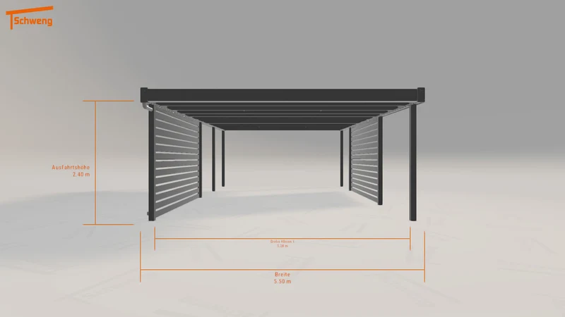 #DE Schweng Flachdachcarport C600 (ID 9w5zj9)