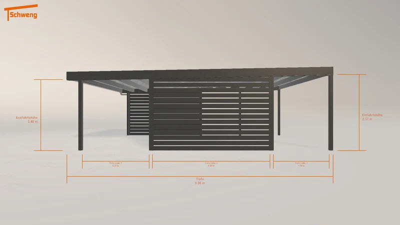 #DE Schweng Flachdachcarport C600 (ID 9w5zj9)