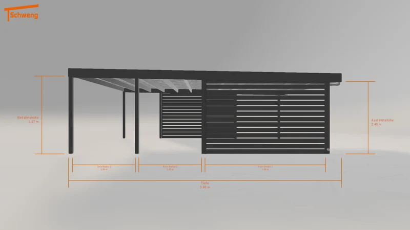#DE Schweng Flachdachcarport C600 (ID 9w5zj9)