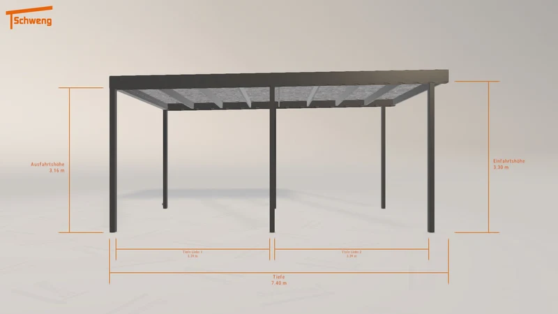 #DE Schweng Flachdachcarport C600 (ID 85ybbm)