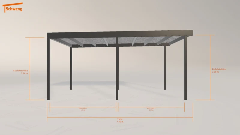 #DE Schweng Flachdachcarport C600 (ID x73nnj)