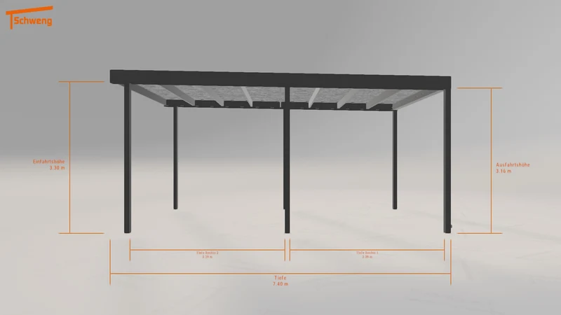 #DE Schweng Flachdachcarport C600 (ID x73nnj)