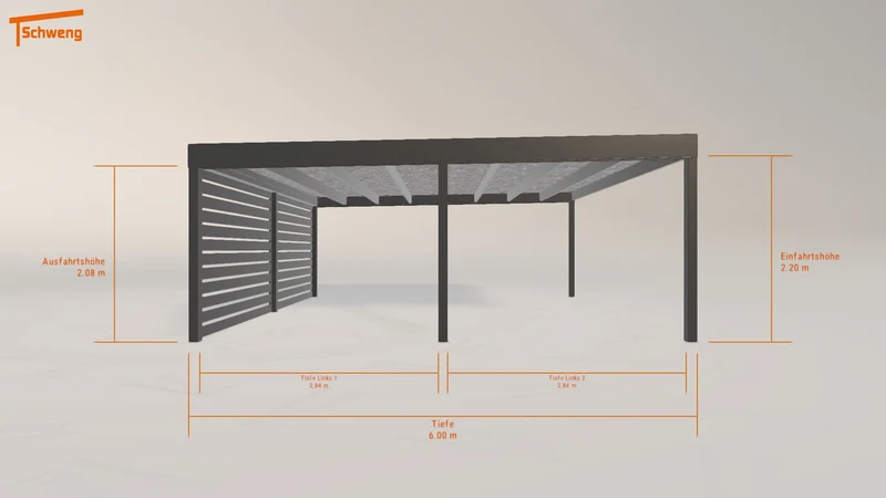 #DE Schweng Flachdachcarport C600 (ID 9w5vk8)