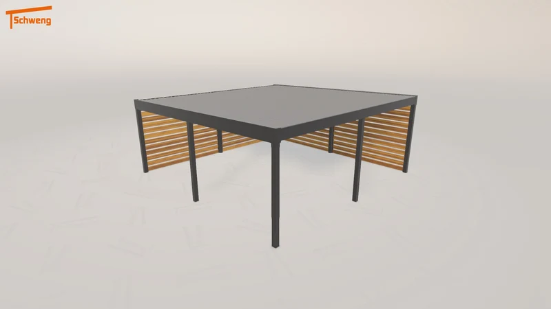 #DE Schweng Flachdachcarport C600 (ID pbdw48)