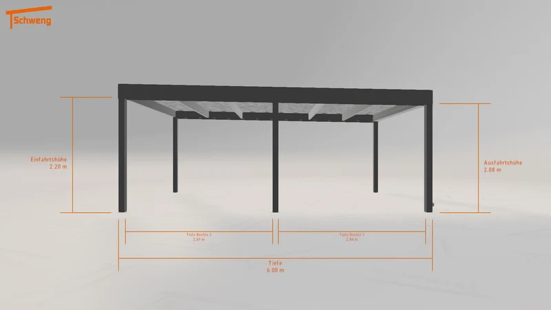 #DE Schweng Flachdachcarport C600 (ID 33k5n3)