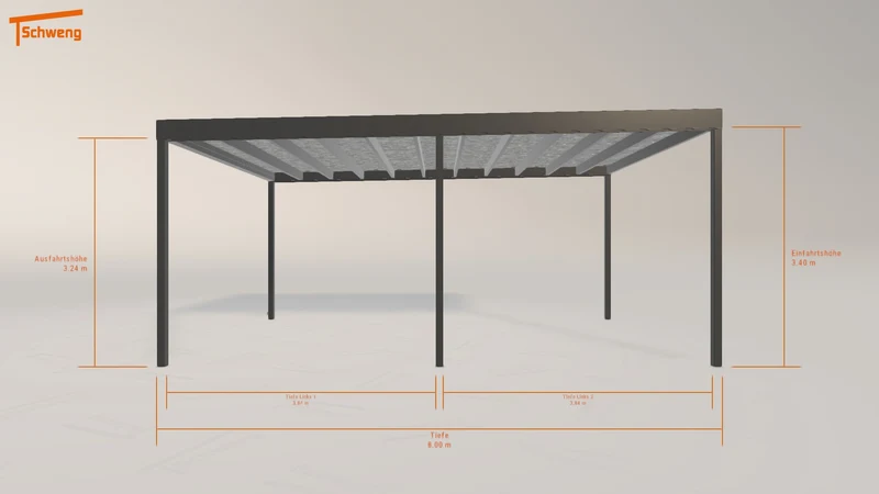 #DE Schweng Flachdachcarport C600+ (ID 5mdgmk)