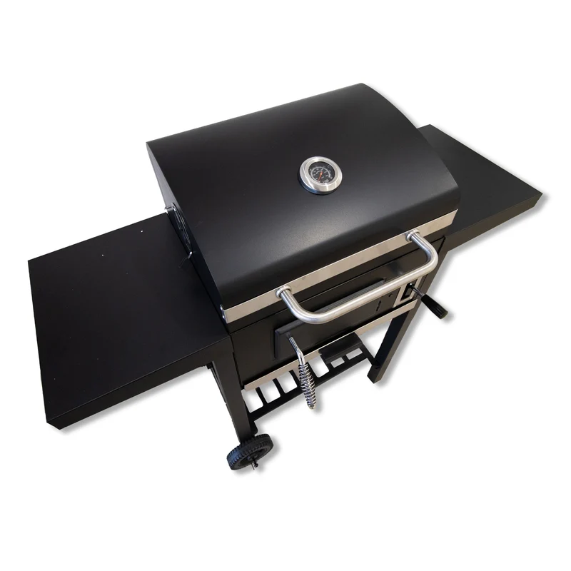 Trolley Holzkohlegrill mit Doppel-Seitenablagen, Grill