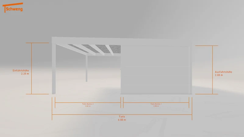 #DE Schweng Flachdachcarport C600+ (ID 33kjjq)