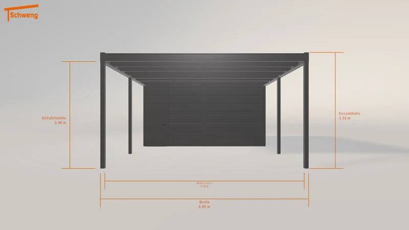 #DE Schweng Flachdachcarport C600 (ID 5md8bk)