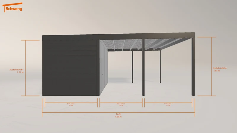 #DE Schweng Flachdachcarport C600 (ID 5md8bk)