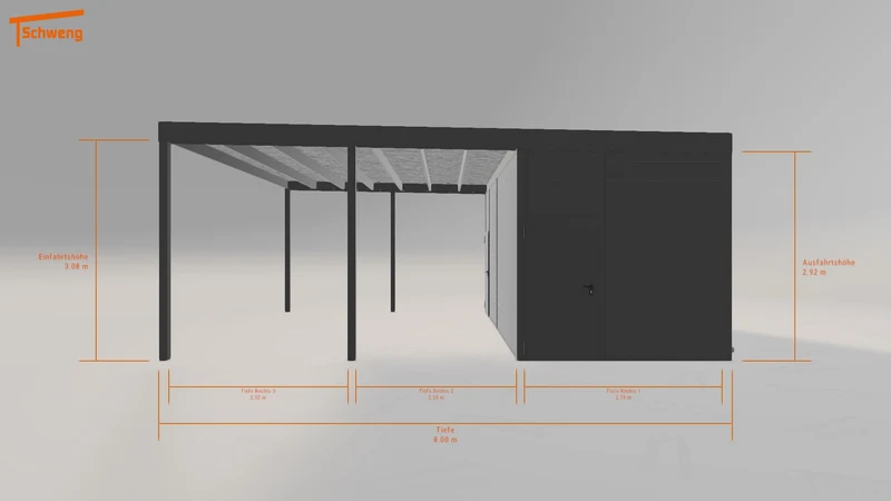 #DE Schweng Flachdachcarport C600 (ID 5md8bk)