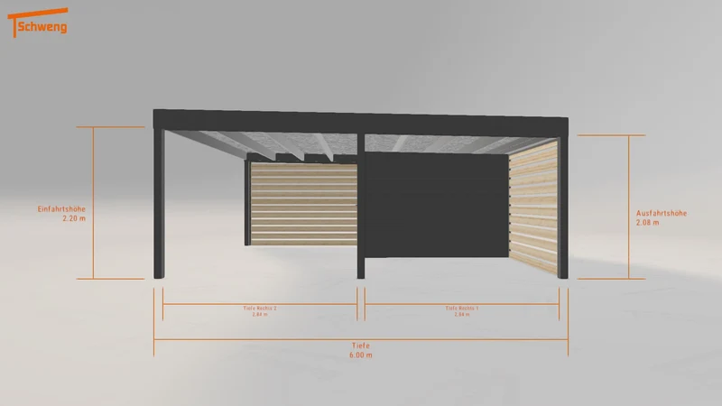 #DE Schweng Flachdachcarport C600 (ID w3pyvy)