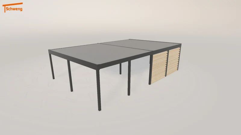 #DE Schweng Flachdachcarport C600+ (ID v4p777)