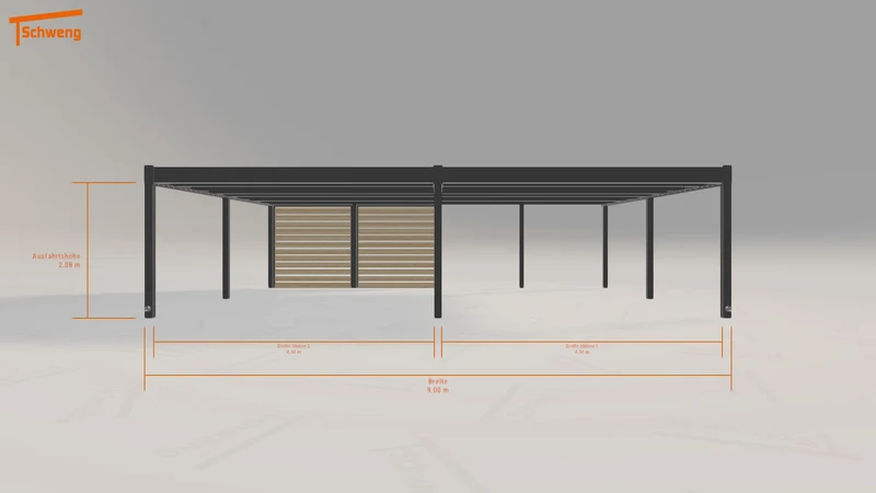 #DE Schweng Flachdachcarport C600+ (ID v4p777)
