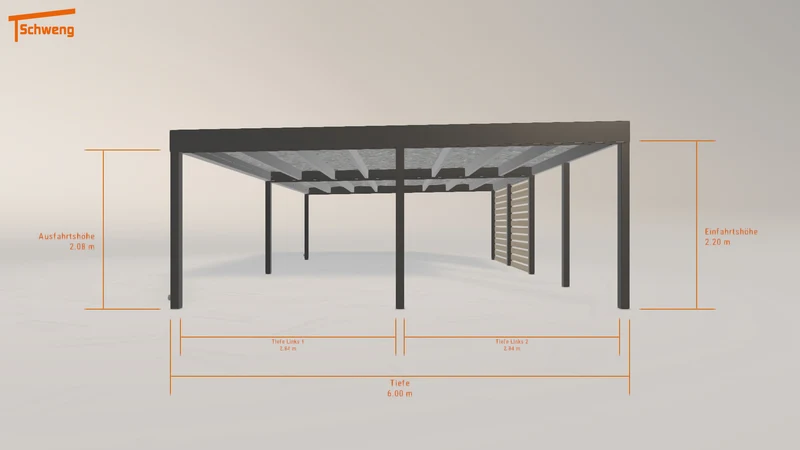#DE Schweng Flachdachcarport C600+ (ID v4p777)