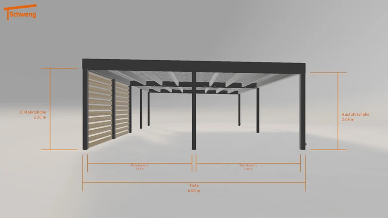 #DE Schweng Flachdachcarport C600+ (ID v4p777)